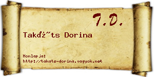 Takáts Dorina névjegykártya